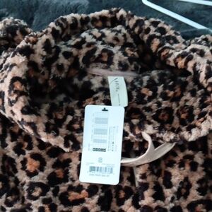 HUE Animal Print Cowl Neck Sweater